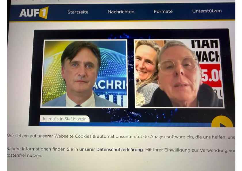 Ermittelt die KI gegen die "Rollator-Putschisten"? Interview von AUF1 mit Stef Manzini.