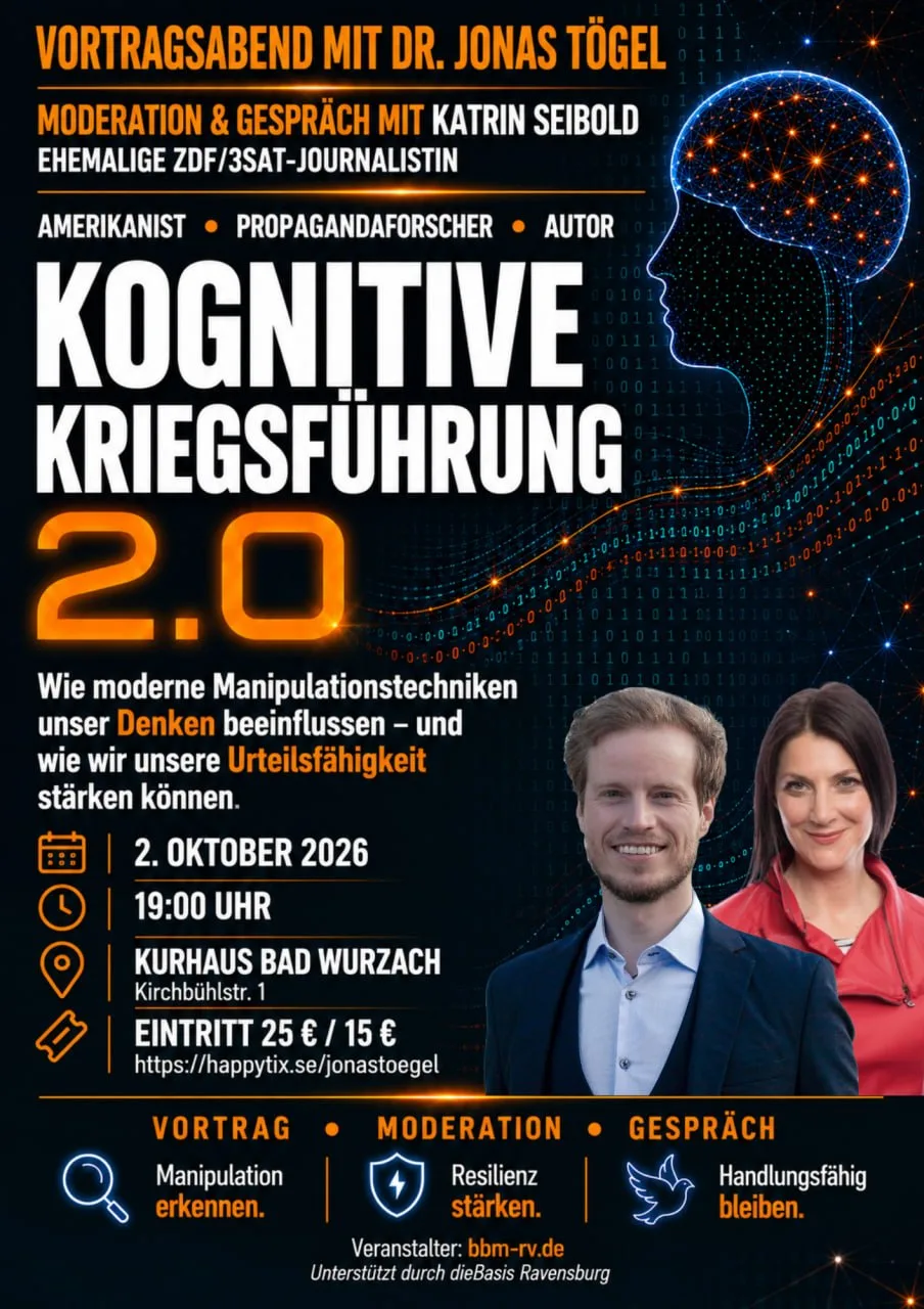 Wie die Tagesschau zur Horrorshow wird. Dr. Jonas Tögel am 2. Oktober 2026 in Bad Wurzach.  