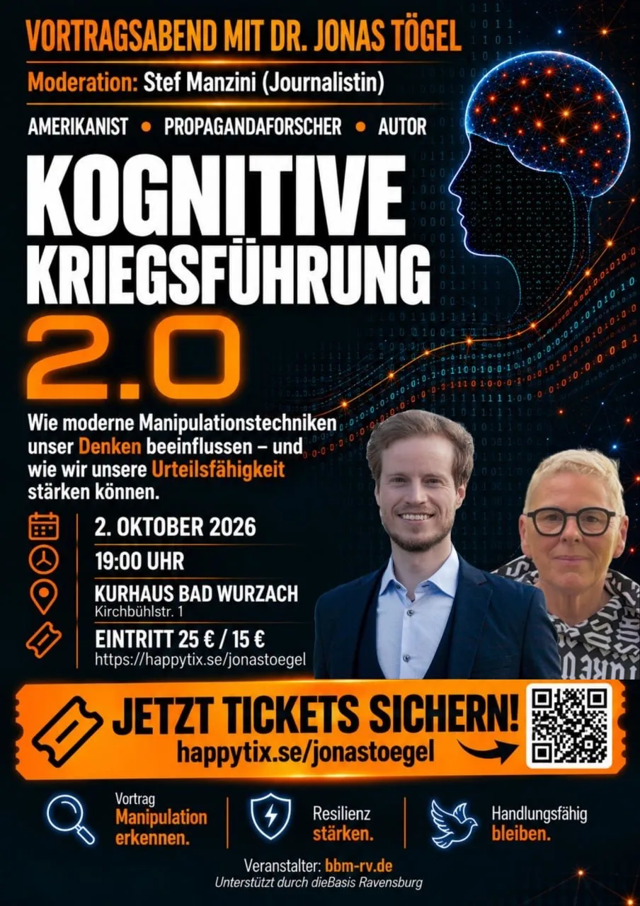 Wie die Tagesschau zur Horrorshow wird. Dr. Jonas Tögel am 2. Oktober 2026 in Bad Wurzach.  